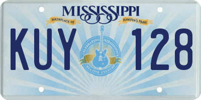 MS license plate KUY128