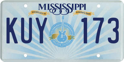 MS license plate KUY173