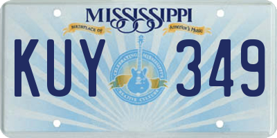 MS license plate KUY349