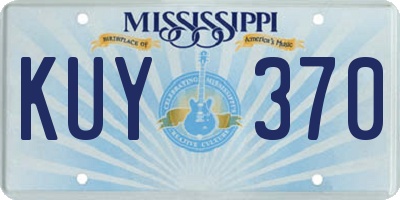 MS license plate KUY370