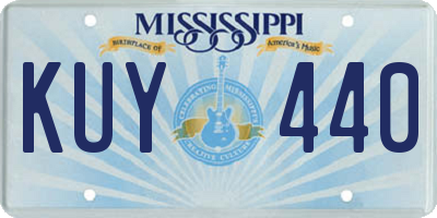 MS license plate KUY440