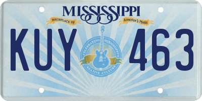 MS license plate KUY463
