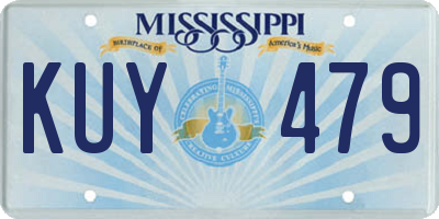 MS license plate KUY479