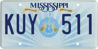 MS license plate KUY511
