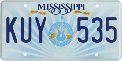 MS license plate KUY535