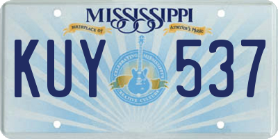 MS license plate KUY537