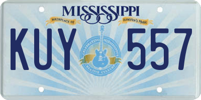 MS license plate KUY557