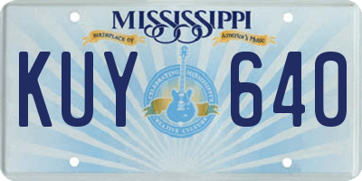 MS license plate KUY640