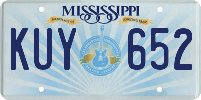 MS license plate KUY652