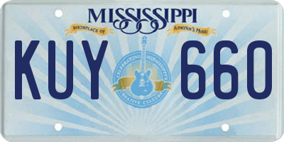 MS license plate KUY660