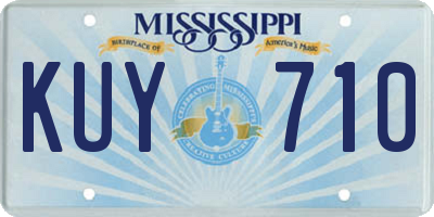 MS license plate KUY710