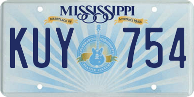 MS license plate KUY754