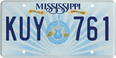 MS license plate KUY761