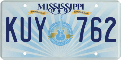 MS license plate KUY762
