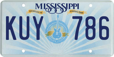 MS license plate KUY786