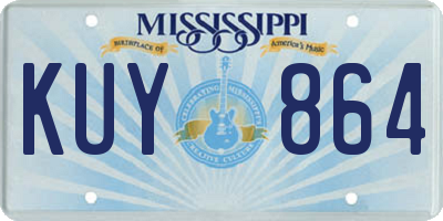 MS license plate KUY864