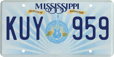 MS license plate KUY959