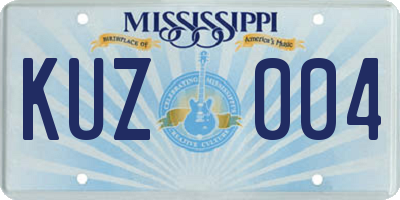 MS license plate KUZ004