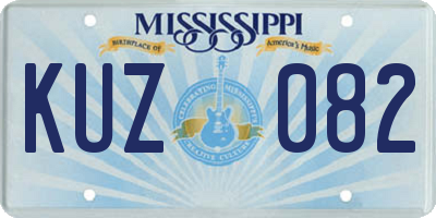 MS license plate KUZ082