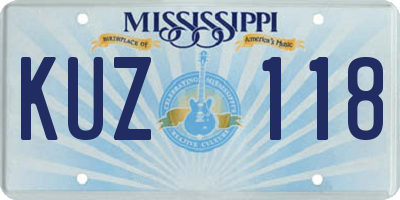 MS license plate KUZ118