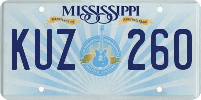 MS license plate KUZ260