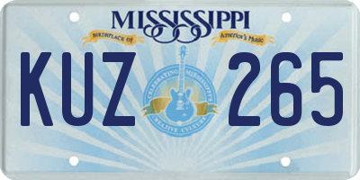 MS license plate KUZ265