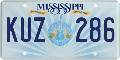 MS license plate KUZ286