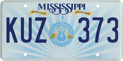 MS license plate KUZ373