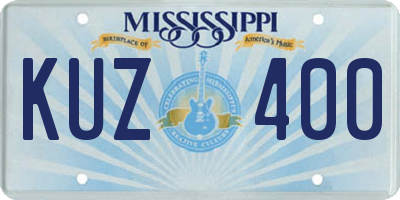 MS license plate KUZ400