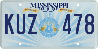 MS license plate KUZ478