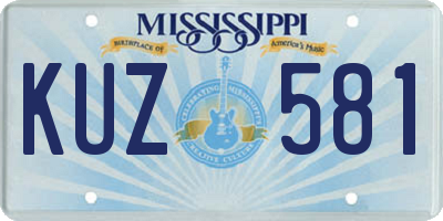 MS license plate KUZ581