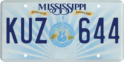 MS license plate KUZ644