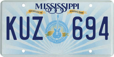 MS license plate KUZ694