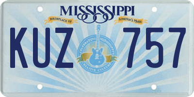 MS license plate KUZ757