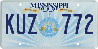 MS license plate KUZ772