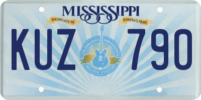MS license plate KUZ790