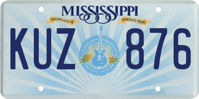 MS license plate KUZ876