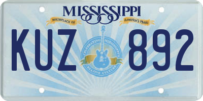 MS license plate KUZ892