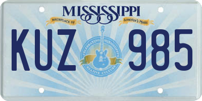 MS license plate KUZ985