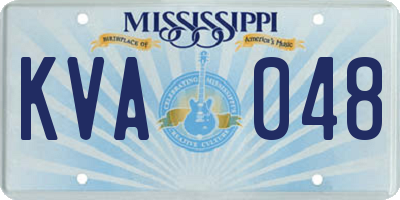 MS license plate KVA048