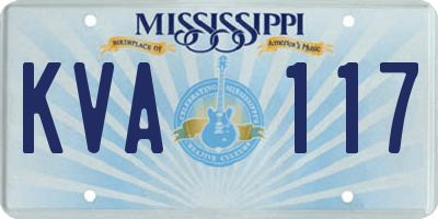 MS license plate KVA117