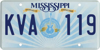 MS license plate KVA119