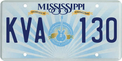 MS license plate KVA130