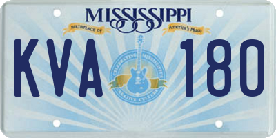 MS license plate KVA180