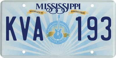 MS license plate KVA193