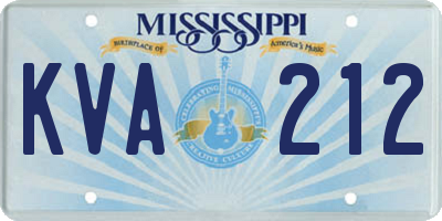MS license plate KVA212