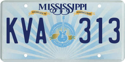 MS license plate KVA313