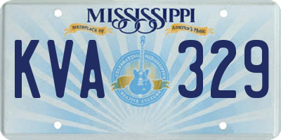 MS license plate KVA329