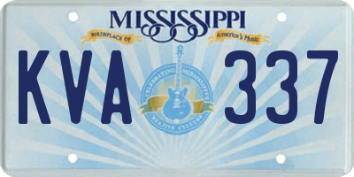 MS license plate KVA337