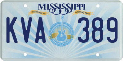 MS license plate KVA389